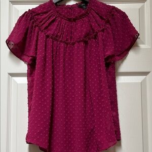 J. Crew Rich Burgundy Textured Blouse
